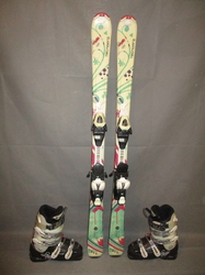 Juniorské lyže TECNO PRO SWEETY 130cm + Lyžiarky 24,5cm, VÝBORNÝ STAV