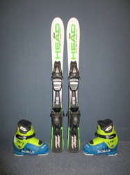 Detské lyže HEAD SUPERSHAPE 87cm + Lyžiarky 18,5cm, VÝBORNÝ STAV