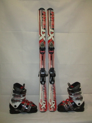 Juniorské lyže TECNO XT FLYTE 120cm + Lyžiarky 24,5cm, SUPER STAV