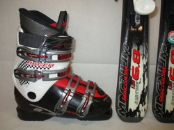 Juniorské lyže BLIZZARD MAGNUM 120cm + Lyžiarky 24,5cm, VÝBORNÝ STAV