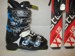 Juniorské lyže ATOMIC REDSTER XT 120cm + Lyžiarky 24,5cm, SUPER STAV