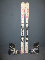 Juniorské lyže DYNASTAR STARLETT 140cm + Lyžiarky 26,5cm, SUPER STAV