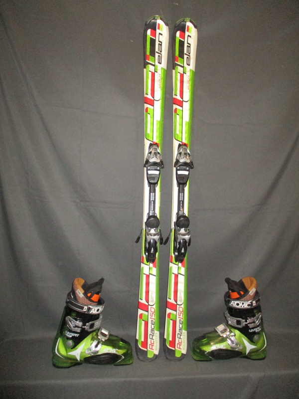 Juniorské lyže ELAN RC RACE 150cm + Lyžiarky 28,5cm, VÝBORNÝ STAV
