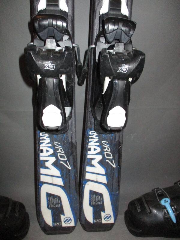 Juniorské lyže DYNAMIC VR 07 120cm + Lyžiarky 24,5cm, VÝBORNÝ STAV
