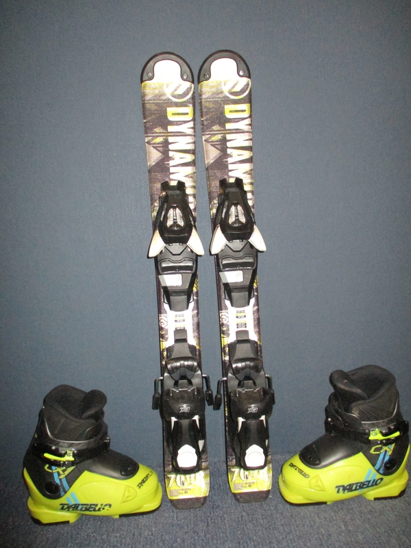 Detské lyže DYNAMIC VR 07 70cm + Lyžiarky 16,5cm, VÝBORNÝ STAV