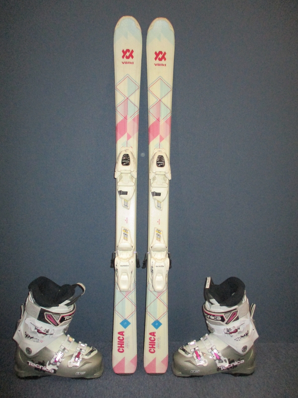 Juniorské lyže VÖLKL CHICA 120cm + Lyžiarky 24cm, SUPER STAV