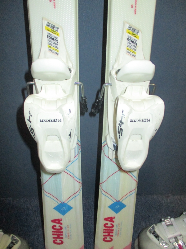 Juniorské lyže VÖLKL CHICA 120cm + Lyžiarky 24cm, SUPER STAV