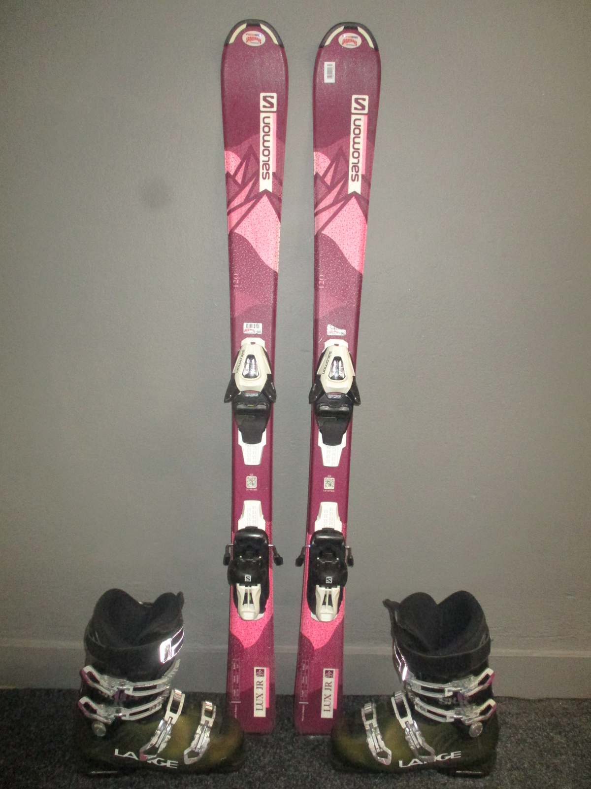 SALOMON LUX Jr 22/23 120cm + Lyžáky 24,5cm