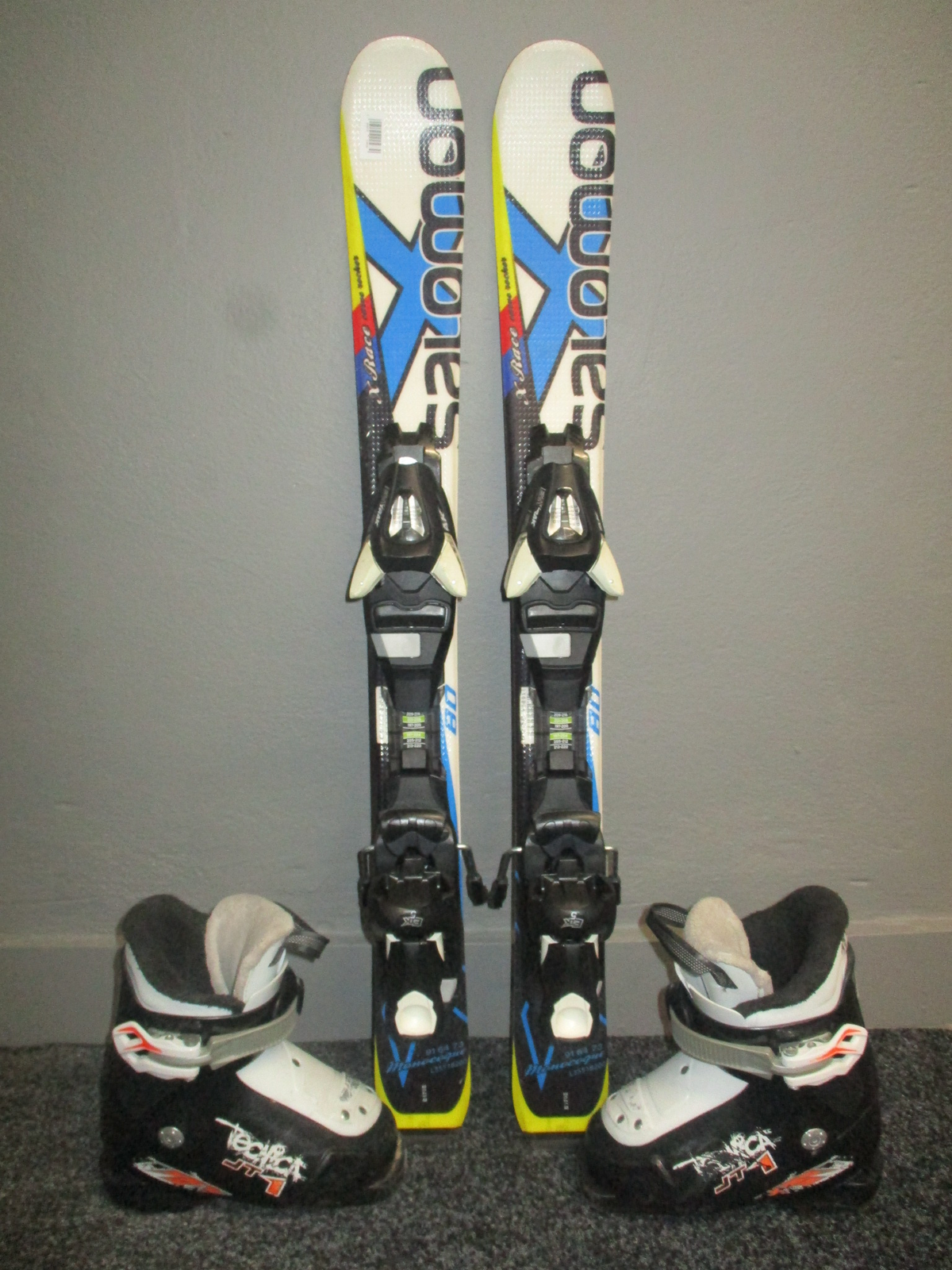 SALOMON X-RACE 80cm + Lyžáky 17,5cm