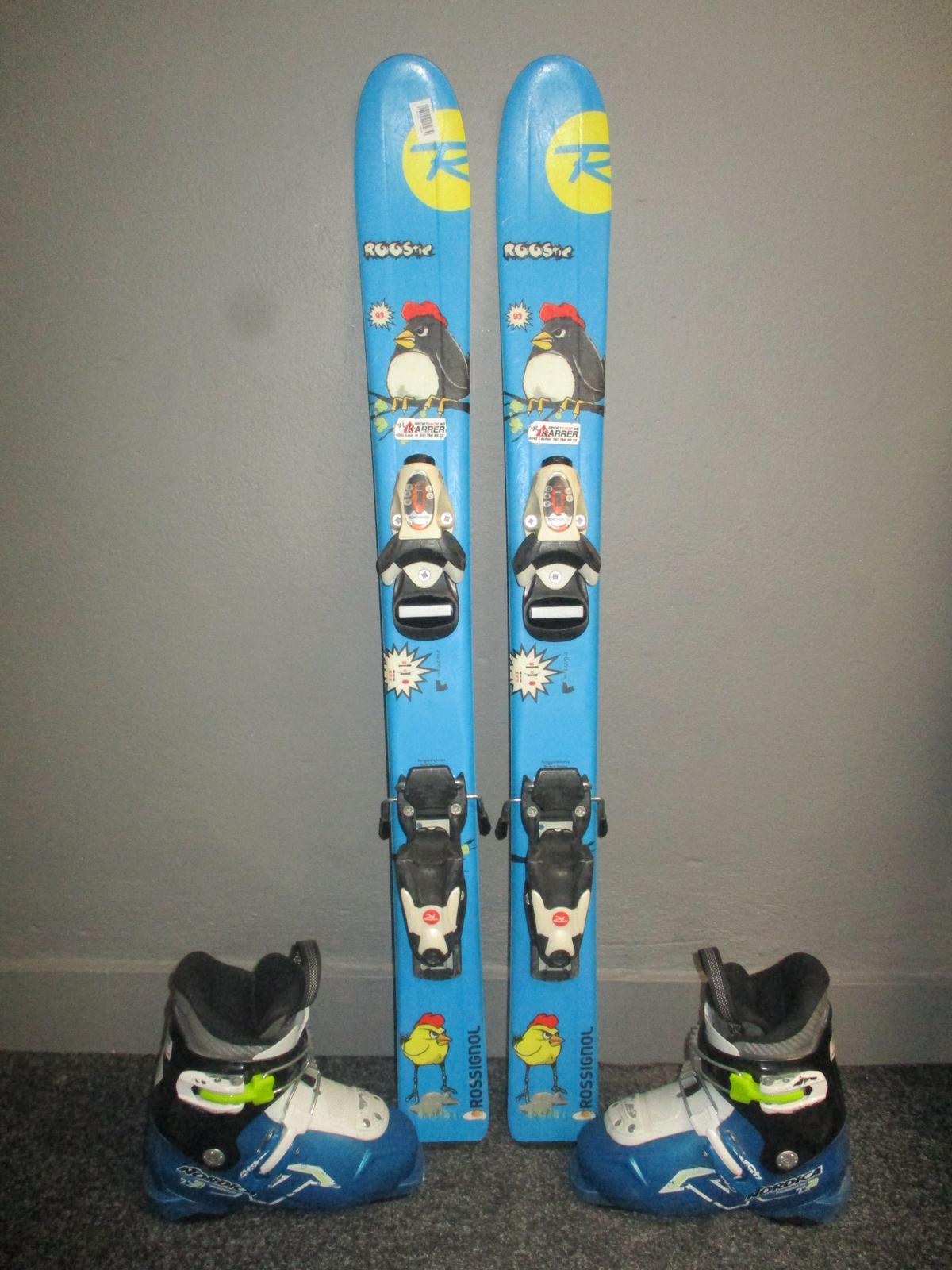 ROSSIGNOL ROOSTIE 93cm + Lyžáky 19cm