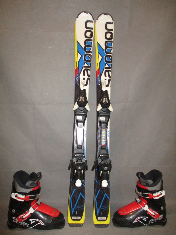 Detské lyže SALOMON X RACE 110cm + Lyžiarky 22,5cm, SUPER STAV