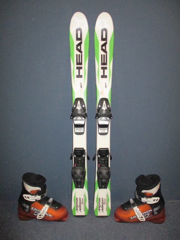 Detské lyže HEAD SUPERSHAPE 97cm + Lyžiarky 20cm, VÝBORNÝ STAV